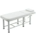thumbnail image 2 of LZBEITEM White Wide Stationary Massage Table with Backrest for Treatment Table Physical Therapy Table Spa Facial Bed, Metal Frame 27.5'' Wide 73'' Long Heavy Duty Professional Stationary Massage Bed, 2 of 9