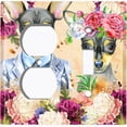 thumbnail image 4 of Metal Light Switch Plate Cover Cute Chihuahua Floral Wedding Beige DOG023, 4 of 13