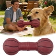 thumbnail image 2 of Brown Basketball Pet Dumbbell Toy, Squeaky Chew Resistant Toy, Interactive Fetch & Chew Toy for Small to Medium Dogs & Puppies, 2 of 8