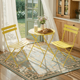 thumbnail image 6 of LIFERUN 3-Piece Folding Bistro Set,  Outdoor Table and Chairs Set of 2, Weatherproof Patio Furniture for Garden, Balcony, Porch, Yellow, 6 of 12