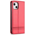 thumbnail image 3 of SaniMore for iPhone 14 6.1" PU Leather Case, Solid Color Magnetic Closure Flip Wallet Cover Built-in 3 Card Slots & Multi-Angle Kickstand Full Body Protective Shell, Red, 3 of 8