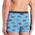 thumbnail image 4 of Men's Boxer Briefs, Capybaras Blue Soft Comfy Mens Underwear Boxer Briefs Breathable With Widen Waist, 4 of 7