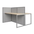 thumbnail image 1 of Easy Office 2 Person Cubicle Desk in Natural Elm - Engineered Wood, 1 of 7