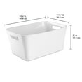 thumbnail image 3 of Mainstays Large White Plastic Storage Bin, 15.5 in x 11.4 in x 7 in, 3 of 6