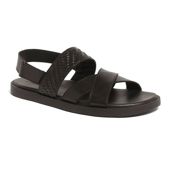 Anthony Veer Mens Mumbai Cross Strap Leather Comfort Sandal
