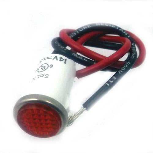 11-2570 - Indicateur 12V Conduit 12MM Rouge SNAP FIT avec Fil