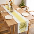 thumbnail image 3 of Eucalyptus Yellow Table Runner - 70 Inch Long, Kitchen Dining Table Runner Dresser Scarves, Vintage Bottle Succulents Flower Stripe Farmhouse Decor for Coffee Tables Wedding Party Banquet, 3 of 8
