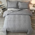 thumbnail image 2 of 3-Piece 100% Cotton Oversized Bedspread Set Coverlet Set Lightweight Quilt Set Embroidery Farmhouse Bedding Set T, 2 of 8