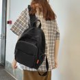 thumbnail image 3 of Sywqhk Moda Mujer Mochila De Color Sólido Estudiantes Lona Mochilas Escolares (Negro) Sywqhk Para estrenar, 3 of 9