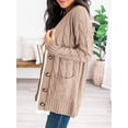 thumbnail image 3 of PRETTYGARDEN Women's Open Front Cardigan Sweaters Fall Fashion Button Down Cable Knit Chunky Winter Outerwear Coats, 3 of 10