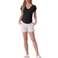thumbnail image 2 of INSPIRE CHIC Women's Sleep T-Shirt V-Neck Pajamas Top for Nightwear Loungewear M Black, 2 of 6