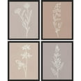 thumbnail image 3 of PixonSign Framed Wall Art, Pastel Watercolor Floral Posters, Set of 4 Wildflower Drawing Silhouettes Prints Wall Decor, Nature Wilderness Wall Décor for Living Room, Bedroom - 11"x14" Black, 3 of 5