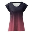 thumbnail image 4 of Womens Clothing Homenesgenics Womens Tops under $10 Women's Short Sleeve V Neck Printed Loose Tops Blouse T-Shirt Pink L, 4 of 5