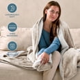 thumbnail image 4 of Bare Home Plush Sherpa Bed Blanket - Fluffy & Soft - Reversible - Lightweight - Full/Queen, Oyster, 4 of 10