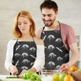 thumbnail image 5 of Black Cartoon Dinosaurs Fossils Pattern Apron-Garden Aprons for Women with Pockets-Cotton Linen Waterproof Kitchen Cooking Gardening Aprons Adjustable for Kitchen,Cooking,BBQ and Salon 33x27 Inch, 5 of 7