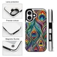 thumbnail image 3 of Compatible with iPhone 11 12 13 mini 14 15 16 Pro Max Plus Wallet Case with Card Holder, PU Leather Kickstand Card Slots Case ( Colorful Peacock, iPhone 14 Plus), 3 of 7