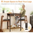 thumbnail image 5 of 24x24 Inch Bar Table with Power Outlets & Storage, Modern Counter Height Pub Table with Sturdy Legs for Kitchen & Dining, High Top Console Indoor Table, Vintage, 5 of 16