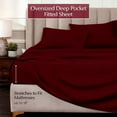 thumbnail image 5 of Superior Egyptian Cotton Solid Sheet Set, Full, Burgundy, 5 of 14