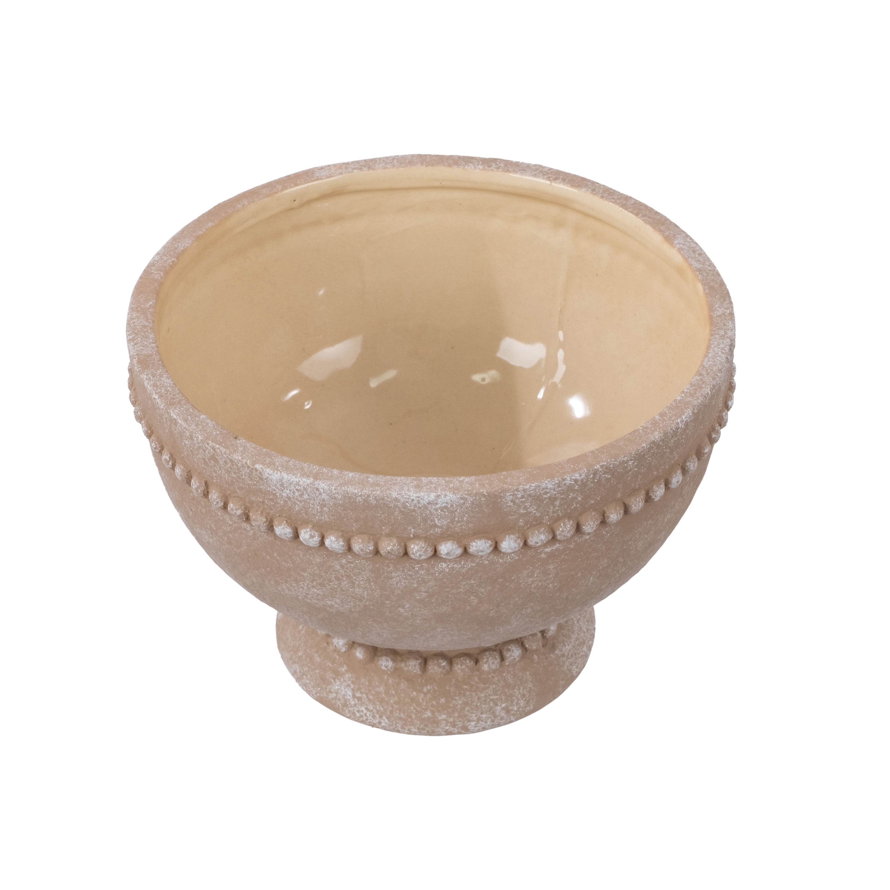 My Texas House 8" Dot Bowl Brown Ceramic Plant Pot 8.1" Diameter
