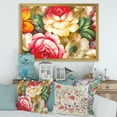 thumbnail image 3 of Designart 'Red and Yellow VIntage Flowers' Traditional Framed Art Print, 3 of 4