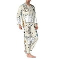 thumbnail image 3 of Kll Hand Drawn Animals Sleepwear Mens Flannel Pajamas,Long Cotton Pj Set, 3 of 9