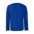 thumbnail image 5 of LNZGNM Blue Long Sleeve Shirt Men Casual Big and Tall Crew Neck Shirts Solid Plain Cotton Blend Tshirt Lightweight Loose Fit Pullover Tee, Blue S, 5 of 9