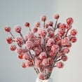 thumbnail image 4 of Artificial Holly Berry Picks 1 Piece 8.5 Inch Frosted Red Berry StemsforChristmas Tree Filler DIY Winter Wreath and Holiday Home Decor, 4 of 7