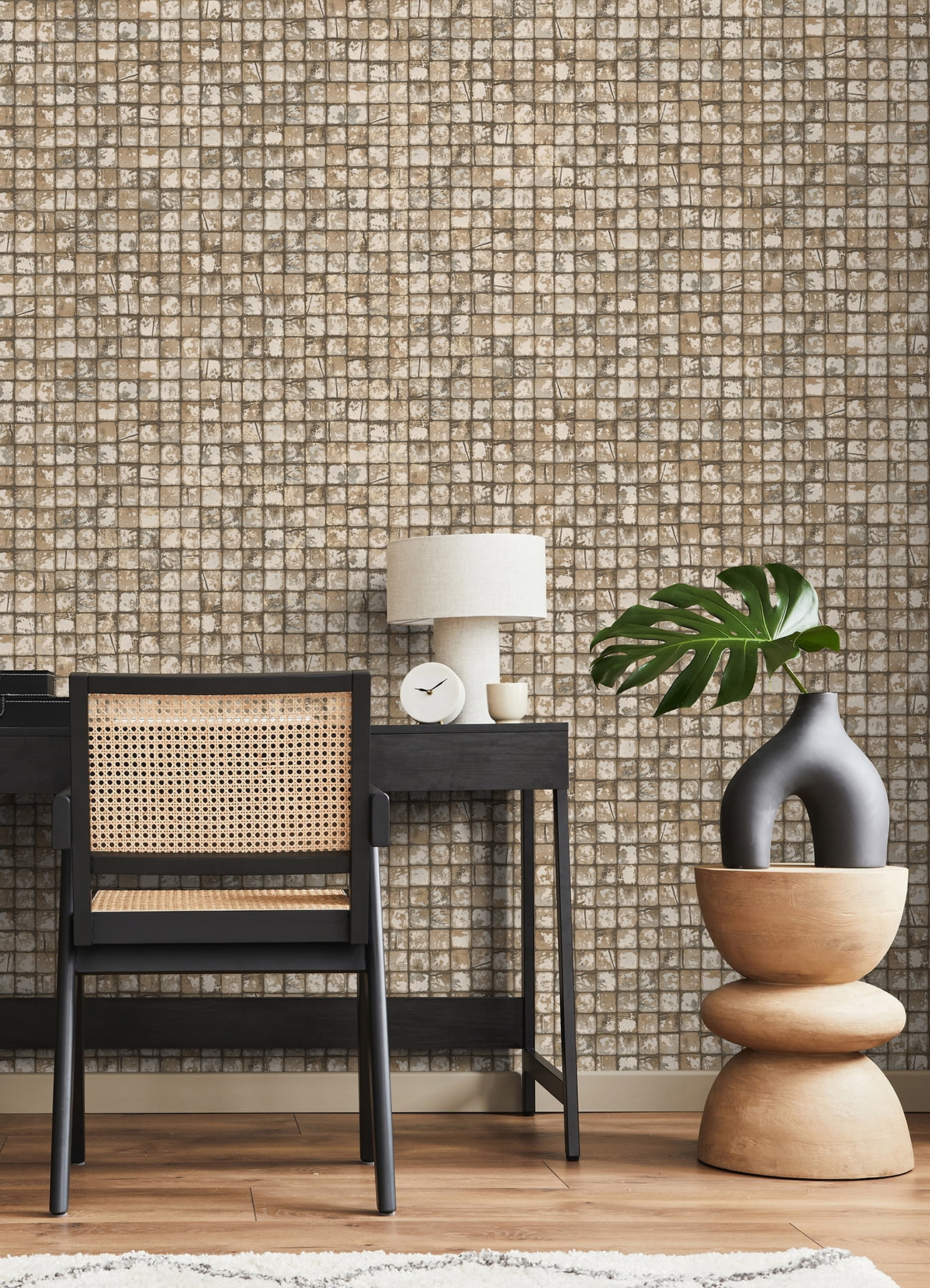 Advantage Kingsley Neutral Tiled Wallpaper