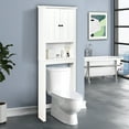 thumbnail image 3 of Tall Bathroom Storage Cabinet, Bathroom Furniture Over The Toilet, Freestanding Bathroom Cabinet with Adjustable Shelf, Bathroom Hutch Over Toilet, Space Saving Toilet Shelf Organizer, K2236, 3 of 9