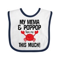 Inktastic Mema and Pop Pop Love Me Grandson Boys or Girls Baby Bib