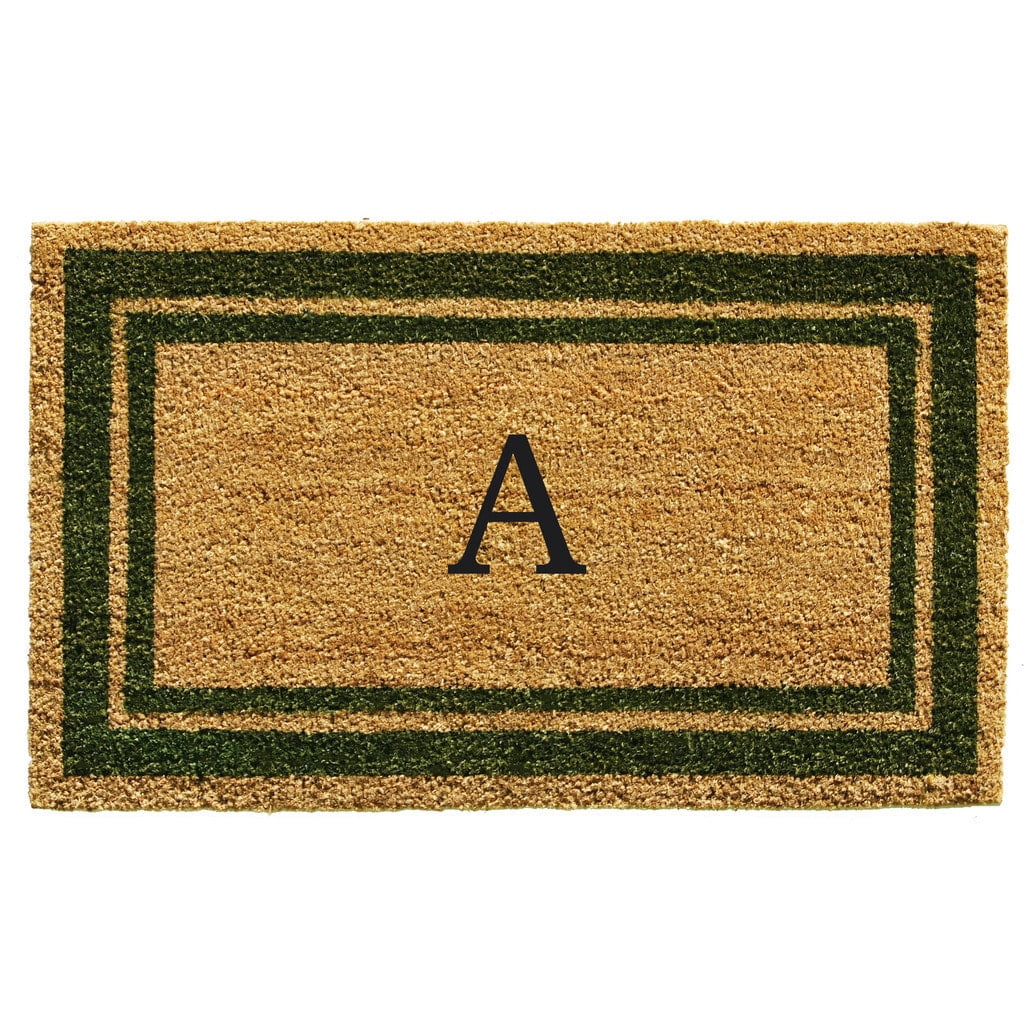 Sage Green Border Monogram Doormat (Letter O)