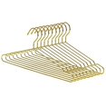 thumbnail image 1 of 10 perchas de metal resistentes con muescas para ropa, abrigos, trajes, camisas, organizador, ahorra espacio, armario, perchero, dorado, 1 of 5
