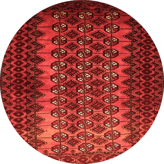 Ahgly Company Indoor Round Southwestern Orange Country Area Rugs, 3' Round
