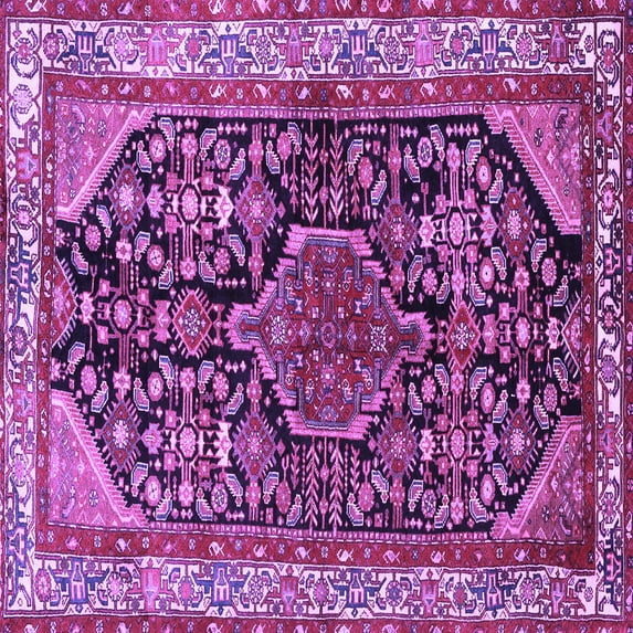 Ahgly Company Indoor Square Persian Purple Traditional Area Rugs, 6' Square