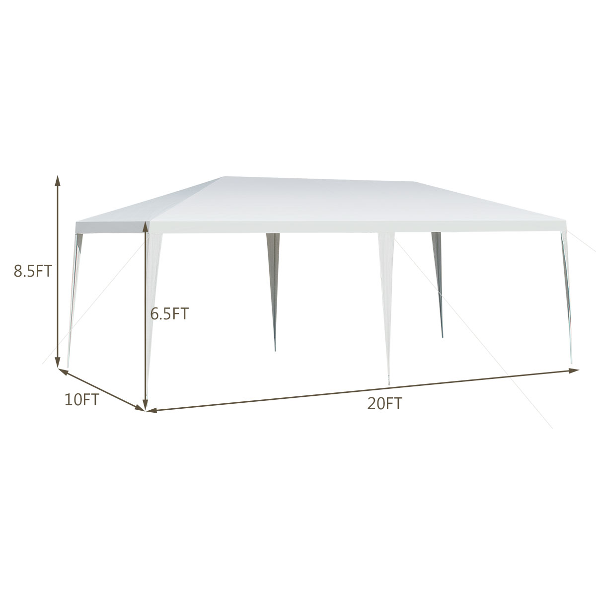 Costway 10'x20' Outdoor Party Wedding Tent Heavy Duty Canopy Pavilion - image 2 of 10