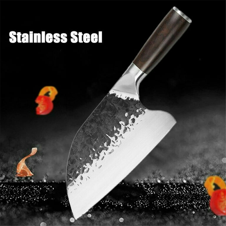  Vegetable Cleaver Chinese Chef Knife Kitchen Meat Cleaver - 9  Stainless Steel Chopping Knife for Meat Cutting - Safe Non-stick Coating  Blade - Full Tang Anti-Slip Pear Wooden Handle : Home