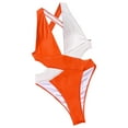 thumbnail image 2 of TIMIFIS Womens Scoop Neck Cut Out Front Lace Up Back High Cut Monokini One Piece Swimsuit, 2 of 7