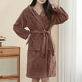 thumbnail image 2 of Womens Towelling Dressing Gowns Full Length - Womens Cotton Waffle Robe, Full Length Bathrobe Loungewear Long Robe Soft Changing Robe Warm Towelling Robe Plush Bathrobe For Sleepwear Coffee Free Size, 2 of 5