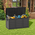 thumbnail image 2 of SOLAURA 75 Gallon Outdoor Storage Deck Box Waterproof Resin Patio Storage Box for Outside Cushions, Garden Tools and Pool Toys , Black, 2 of 9