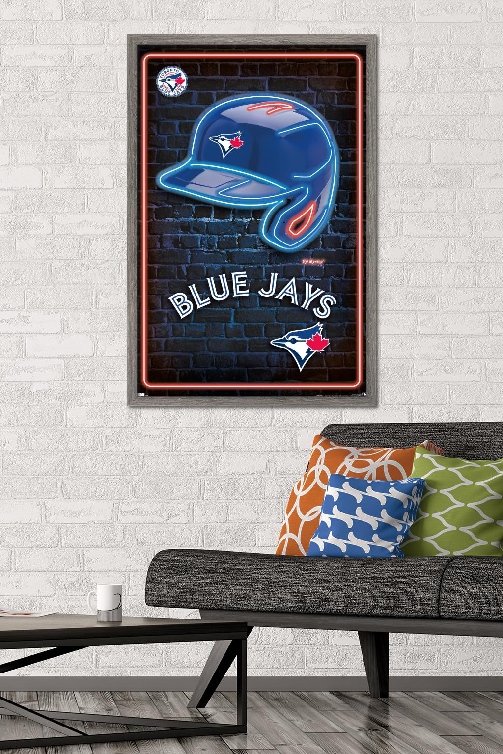 MLB Toronto Blue Jays - Neon Helmet 23 Wall Poster, 22.375" x 34" Framed