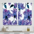thumbnail image 3 of Farmhouse Purple Flower Kitchen Curtains Watercolor Spring Blossom Floral Curtains Small Short Lilac Wildflower Cafe Curtains Vintage Flower Window Treatment Tiers Drapes 27.5x39 Inch 2 Panels, 3 of 4