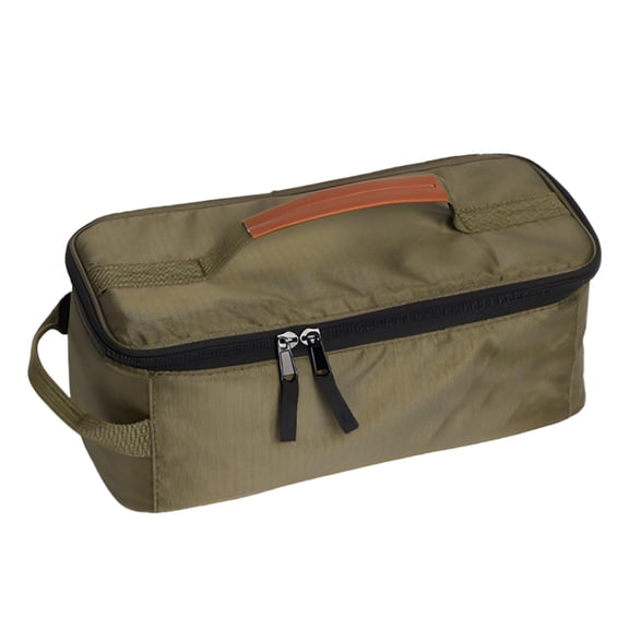 Army Green Outdoor Picnic Cutlery Storage Bag, Utensil Organizer with Long-lasting 210D Fabric, Lightweight Portable Handbag for Camping, BBQ, Travel