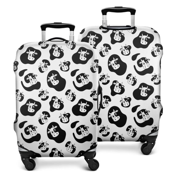 Black White Cow Pattern Luggage Cover Fashion Suitcase Cover Baggage Covers Fit 25-28 Inch Luggage (Go Travel)