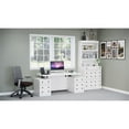 thumbnail image 5 of RoomAndLoft Wood Adjustable Height Sit-Stand Storage Desk & Bookcase in White, 5 of 8