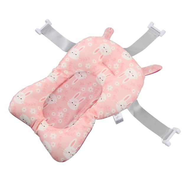 Alfombrilla de baño para bebé, antideslizante, suave, de secado rápido, ligera, para sentarse y acostarse, cojín de baño para recién nacidos, color rosa