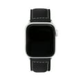 thumbnail image 6 of Bandini Band for Apple Watch Leather Band 44mm 45mm 42mm 41mm 40mm 38mm 49mm & Ultra for Men, Classic iWatch Band for Apple Watch Series 9 8 7 6 5 4 3 2 SE, Extra Long XL, Black / Stitch / Silver, 6 of 8