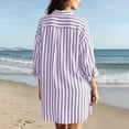 thumbnail image 4 of Bosfbaoi Dresses for Women Striped Linen Blend Shirt Dress Oversized Casual Button-Down Tunic Dress Summer Dresses for Women 2026, 4 of 9