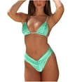 thumbnail image 1 of Women's Triangle String Bikini Set Sexy Tie Back Two Piece Swimsuit Cute Spaghetti Strap Bathing Suit, 1 of 4