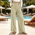thumbnail image 2 of Sevevn Women's Soft Thick Vertical Rib Wide Leg Casual Pants High Waist Pleated Design With Side Pockets Fall Daily Wear Pants, 2 of 7