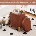 thumbnail image 2 of Mxfurhawa Luxe Velvet Upholstered Storage Ottoman Footrest Stool with Metal Legs For Décor, 2 of 8